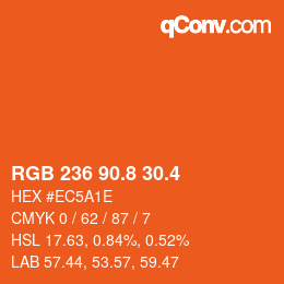 カラーコード: RGB 236 90.8 30.4 | qconv.com