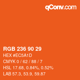 Farbcode: RGB 236 90 29 | qconv.com