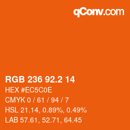 カラーコード: RGB 236 92.2 14 | qconv.com