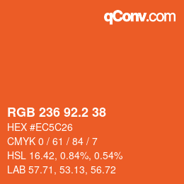 カラーコード: RGB 236 92.2 38 | qconv.com