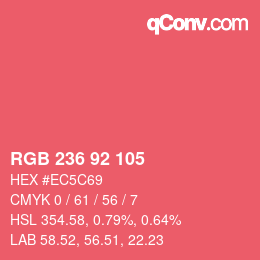 Color code: RGB 236 92 105 | qconv.com