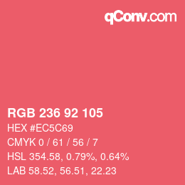 Color code: RGB 236 92 105 | qconv.com