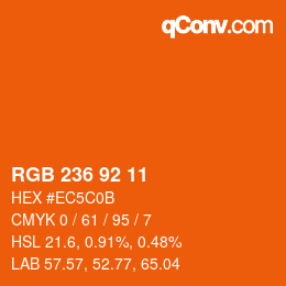 颜色代码: RGB 236 92 11 | qconv.com