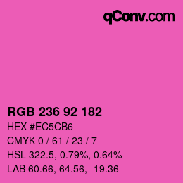 Color code: RGB 236 92 182 | qconv.com