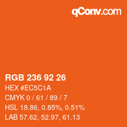 カラーコード: RGB 236 92 26 | qconv.com