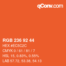 カラーコード: RGB 236 92 44 | qconv.com