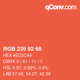 カラーコード: RGB 236 92 68 | qconv.com