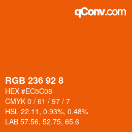 Farbcode: RGB 236 92 8 | qconv.com