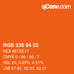 カラーコード: RGB 236 94 23 | qconv.com