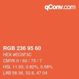 カラーコード: RGB 236 95 60 | qconv.com