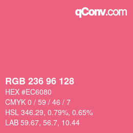 Color code: RGB 236 96 128 | qconv.com