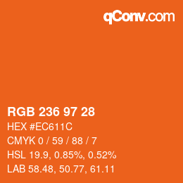 カラーコード: RGB 236 97 28 | qconv.com