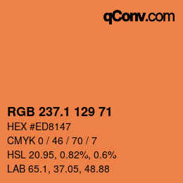 カラーコード: RGB 237.1 129 71 | qconv.com