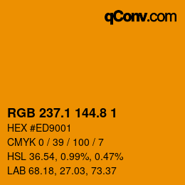 Color code: RGB 237.1 144.8 1 | qconv.com