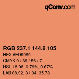 Código de color: RGB 237.1 144.8 105 | qconv.com