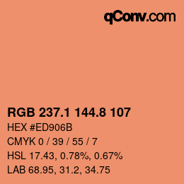 Color code: RGB 237.1 144.8 107 | qconv.com