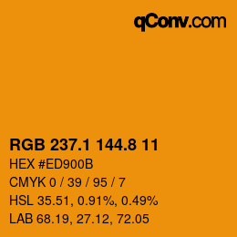 Color code: RGB 237.1 144.8 11 | qconv.com