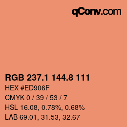 カラーコード: RGB 237.1 144.8 111 | qconv.com