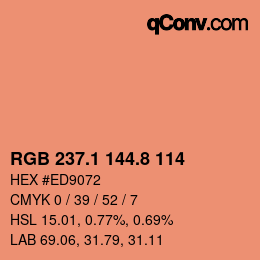 Color code: RGB 237.1 144.8 114 | qconv.com