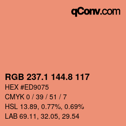 Color code: RGB 237.1 144.8 117 | qconv.com