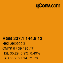 Color code: RGB 237.1 144.8 13 | qconv.com