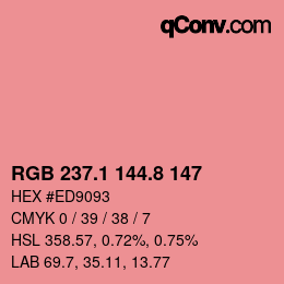 Color code: RGB 237.1 144.8 147 | qconv.com