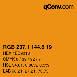Color code: RGB 237.1 144.8 19 | qconv.com