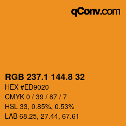 Color code: RGB 237.1 144.8 32 | qconv.com
