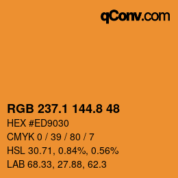 Color code: RGB 237.1 144.8 48 | qconv.com