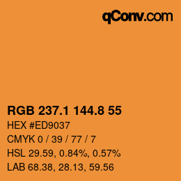 Color code: RGB 237.1 144.8 55 | qconv.com