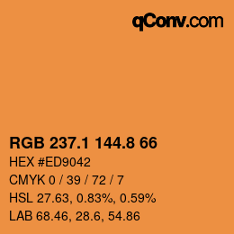 Color code: RGB 237.1 144.8 66 | qconv.com