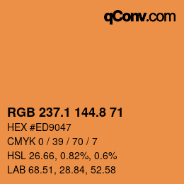 Farbcode: RGB 237.1 144.8 71 | qconv.com
