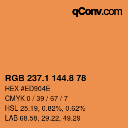 Farbcode: RGB 237.1 144.8 78 | qconv.com