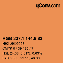 Color code: RGB 237.1 144.8 83 | qconv.com