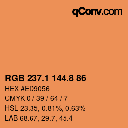 Color code: RGB 237.1 144.8 86 | qconv.com