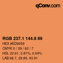 Farbcode: RGB 237.1 144.8 89 | qconv.com