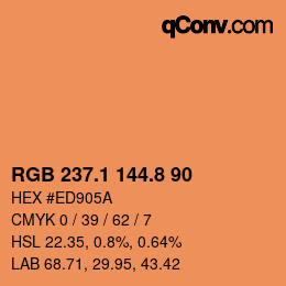 Color code: RGB 237.1 144.8 90 | qconv.com
