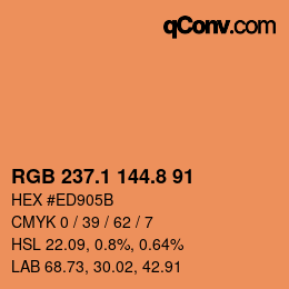 カラーコード: RGB 237.1 144.8 91 | qconv.com