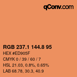 Color code: RGB 237.1 144.8 95 | qconv.com