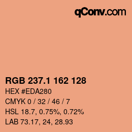 カラーコード: RGB 237.1 162 128 | qconv.com
