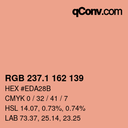 カラーコード: RGB 237.1 162 139 | qconv.com