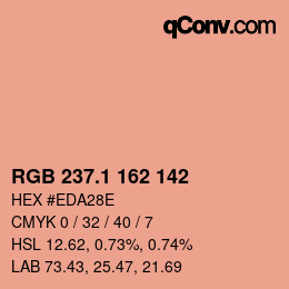 カラーコード: RGB 237.1 162 142 | qconv.com