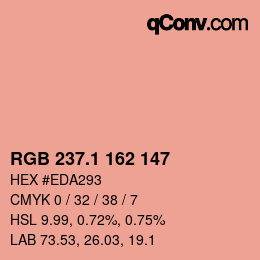 カラーコード: RGB 237.1 162 147 | qconv.com