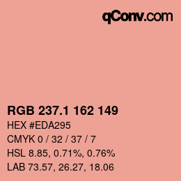 カラーコード: RGB 237.1 162 149 | qconv.com