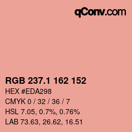 カラーコード: RGB 237.1 162 152 | qconv.com