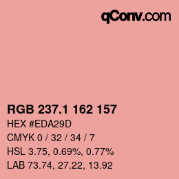 カラーコード: RGB 237.1 162 157 | qconv.com