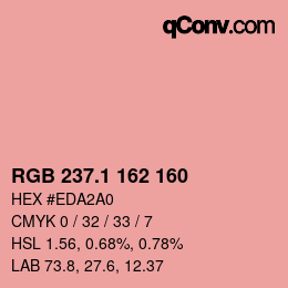 カラーコード: RGB 237.1 162 160 | qconv.com
