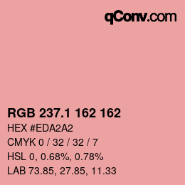 カラーコード: RGB 237.1 162 162 | qconv.com