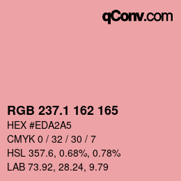 カラーコード: RGB 237.1 162 165 | qconv.com