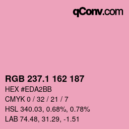 カラーコード: RGB 237.1 162 187 | qconv.com
